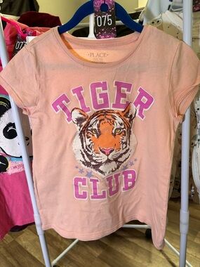 The Childrens Place Pink "Tiger Club" Graphic Tee